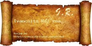 Ivancsits Rózsa névjegykártya