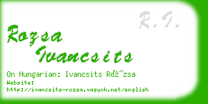 rozsa ivancsits business card